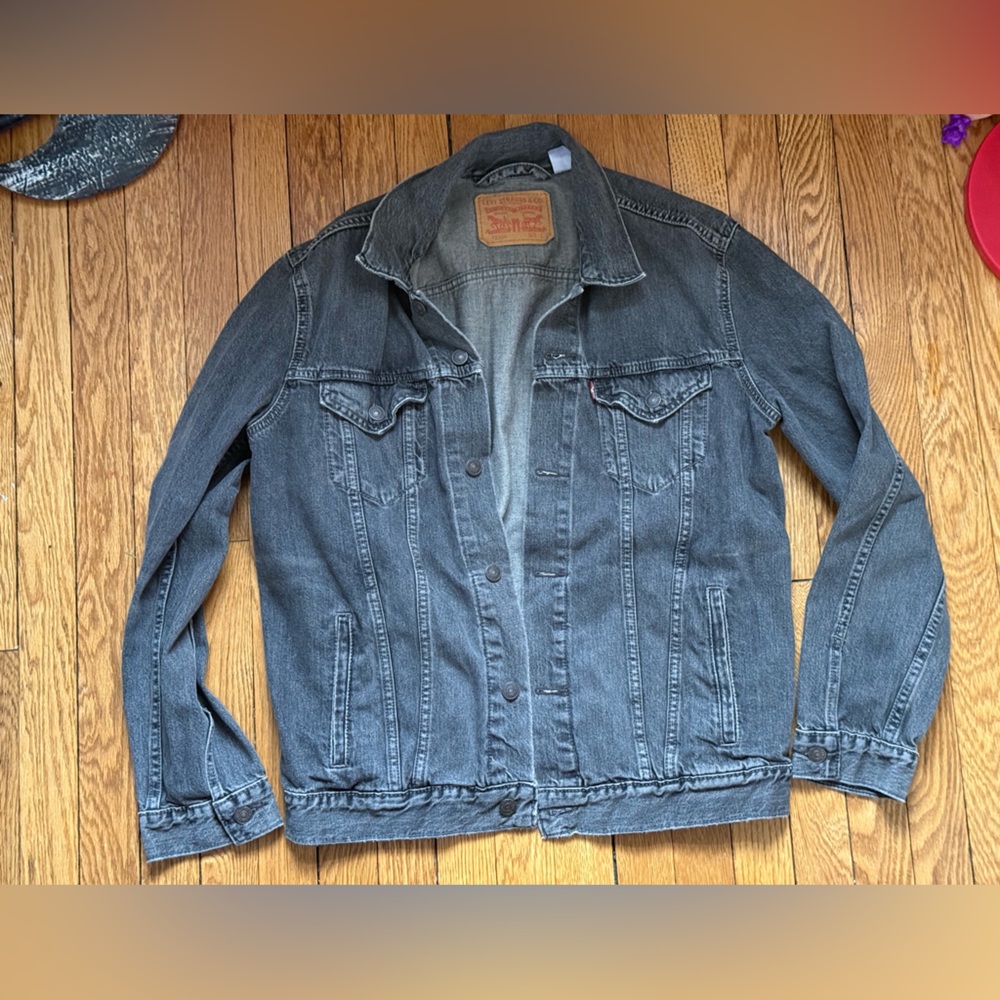 Levi's Blacked Washed Denim Jacket - Size Large